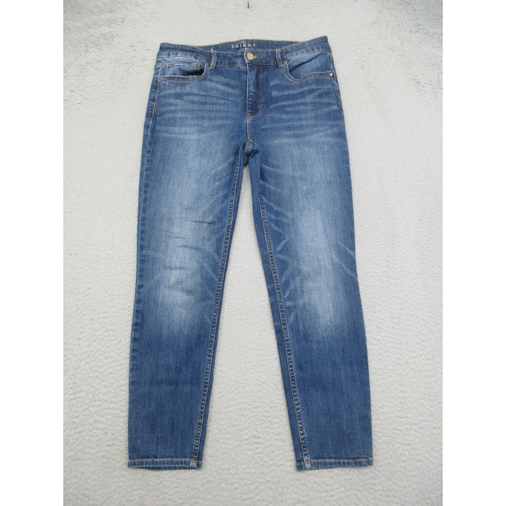 White House Black Market Skinny Crop Jeans Women 8 Blue Denim Officecore Preppy